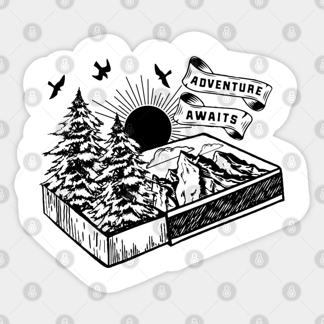 Adventure Awaits Sticker by CelestialStudio